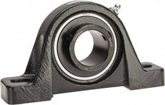 Browning - 1-7/16" ID, 6-3/4" OAL x 3-11/16" OAH Pillow Block - 3,493 Lb Static Cap, 5,782 Lb Dyn Cap, 5" Btw Mnt Hole Ctrs, 1-7/8" Base-to-Ctr Ht, Cast Iron - Apex Tool & Supply