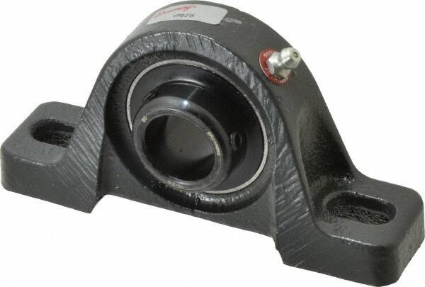 Browning - 15/16" ID, 5-1/2" OAL x 2-13/16" OAH Pillow Block - 1,651 Lb Static Cap, 2,801 Lb Dyn Cap, 4-1/8" Btw Mnt Hole Ctrs, 1-7/16" Base-to-Ctr Ht, Cast Iron - Apex Tool & Supply