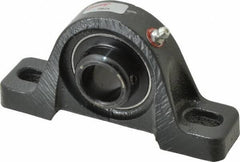 Browning - 15/16" ID, 5-1/2" OAL x 2-13/16" OAH Pillow Block - 1,651 Lb Static Cap, 2,801 Lb Dyn Cap, 4-1/8" Btw Mnt Hole Ctrs, 1-7/16" Base-to-Ctr Ht, Cast Iron - Apex Tool & Supply