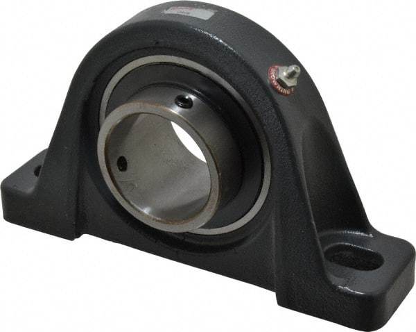 Browning - 2-7/16" ID, 9-1/2" OAL x 5-9/16" OAH Pillow Block - 8,150 Lb Static Cap, 11,789 Lb Dyn Cap, 7-13/32" Btw Mnt Hole Ctrs, 2-3/4" Base-to-Ctr Ht, Cast Iron - Apex Tool & Supply