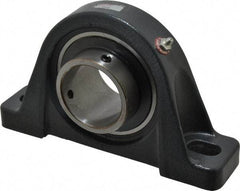 Browning - 2-7/16" ID, 9-1/2" OAL x 5-9/16" OAH Pillow Block - 8,150 Lb Static Cap, 11,789 Lb Dyn Cap, 7-13/32" Btw Mnt Hole Ctrs, 2-3/4" Base-to-Ctr Ht, Cast Iron - Apex Tool & Supply