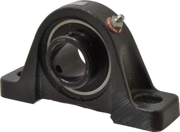 Browning - 1-3/8" ID, 6-3/4" OAL x 3-5/8" OAH Pillow Block - 3,493 Lb Static Cap, 5,782 Lb Dyn Cap, 5" Btw Mnt Hole Ctrs, 1-13/16" Base-to-Ctr Ht, Cast Iron - Apex Tool & Supply