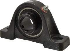 Browning - 1-3/8" ID, 6-3/4" OAL x 3-5/8" OAH Pillow Block - 3,493 Lb Static Cap, 5,782 Lb Dyn Cap, 5" Btw Mnt Hole Ctrs, 1-13/16" Base-to-Ctr Ht, Cast Iron - Apex Tool & Supply