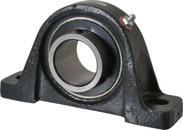 Browning - 1-3/4" ID, 7-3/8" OAL x 4-3/16" OAH Pillow Block - 5,139 Lb Static Cap, 7,901 Lb Dyn Cap, 5-21/32" Btw Mnt Hole Ctrs, 2-1/16" Base-to-Ctr Ht, Cast Iron - Apex Tool & Supply