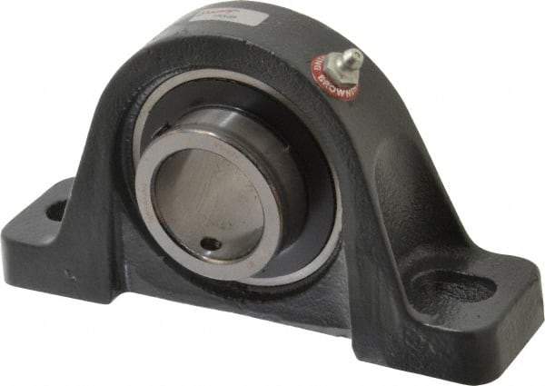 Browning - 1-1/2" ID, 7-1/8" OAL x 3-15/16" OAH Pillow Block - 4,467 Lb Static Cap, 7,340 Lb Dyn Cap, 5-3/8" Btw Mnt Hole Ctrs, 1-15/16" Base-to-Ctr Ht, Cast Iron - Apex Tool & Supply