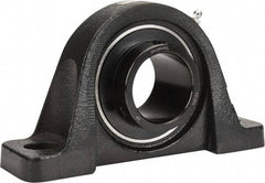 Browning - 1-15/16" ID, 8" OAL x 4-1/2" OAH Pillow Block - 5,216 Lb Static Cap, 7,889 Lb Dyn Cap, 6-3/16" Btw Mnt Hole Ctrs, 2-3/16" Base-to-Ctr Ht, Cast Iron - Apex Tool & Supply