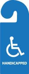 NMC - 8-1/4 Inch High x 3-1/4 Inch Wide, HANDICAPPED Parking/Vehicle Hang Tag - 1 Side, Plastic, Blue, English - Apex Tool & Supply