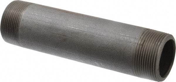 Made in USA - Schedule 80, 1-1/2" Diam x 7" Long Black Pipe Nipple - Threaded - Apex Tool & Supply