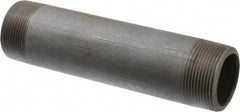 Made in USA - Schedule 80, 1-1/2" Diam x 7" Long Black Pipe Nipple - Threaded - Apex Tool & Supply