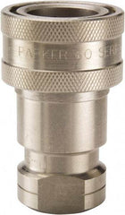 Parker - 3/4 NPTF 303 Stainless Steel Hydraulic Hose Female Pipe Thread Coupler - 1,500 psi, 28 GPM - Apex Tool & Supply