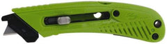 PHC - Retractable Utility Knife - 1-5/8" Blade, Lime Green Plastic Handle, 1 Blade Included - Apex Tool & Supply