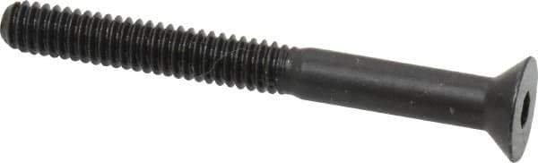 Made in USA - 1/4-20 UNC Hex Socket Drive, 82° Flat Screw - Alloy Steel, Black Oxide Finish, Partially Threaded, 2-1/2" OAL - Apex Tool & Supply