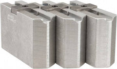 Abbott Workholding Products - Tongue & Groove Attachment, Square Soft Lathe Chuck Jaw - 3 Jaws, Aluminum, 2-1/8" Btw Mount Hole Ctrs, 4-1/2" Long x 1-1/2" Wide x 3" High, 1/2" Groove, 1/2" Fastener - Apex Tool & Supply