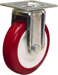 Hamilton - 5" Diam x 1-3/8" Wide x 6-1/16" OAH Top Plate Mount Rigid Caster - Polyurethane Mold on Polypropylene, 400 Lb Capacity, Sealed Precision Ball Bearing, 3-1/8 x 4-1/8" Plate - Apex Tool & Supply