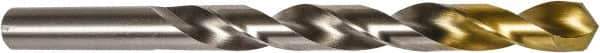 DORMER - 7.9mm 118° High Speed Steel Jobber Drill - TiN Finish, Right Hand Cut, Spiral Flute, Straight Shank, 117mm OAL, Split Point - Apex Tool & Supply