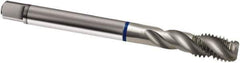 Guhring - M18x1.50 Metric Fine 4 Flute 6H Modified Bottoming Spiral Flute Tap - Powdered Metal, Bright Finish, 110mm OAL, Right Hand Flute, Right Hand Thread, D4/D5, Series 936 - Apex Tool & Supply