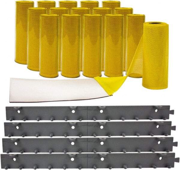 Aleco - 8' Door Width x 8' Door Height Vinyl Smooth Mesh Insect Barrier - Yellow Top & Clear Bottom - Apex Tool & Supply