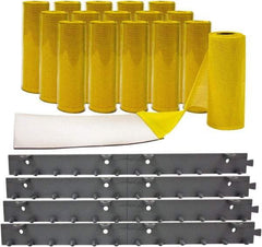 Aleco - 8' Door Width x 8' Door Height Vinyl Smooth Mesh Insect Barrier - Yellow Top & Clear Bottom - Apex Tool & Supply