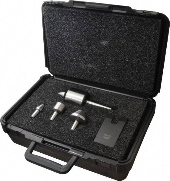 Riten - 4 Point, 100 Lb Max Workpiece, Bull Nose, Female, Standard & Tracer Points, Hardened Tool Steel, Live Center & Point Set - 2MT Taper, Interchangeable - Apex Tool & Supply