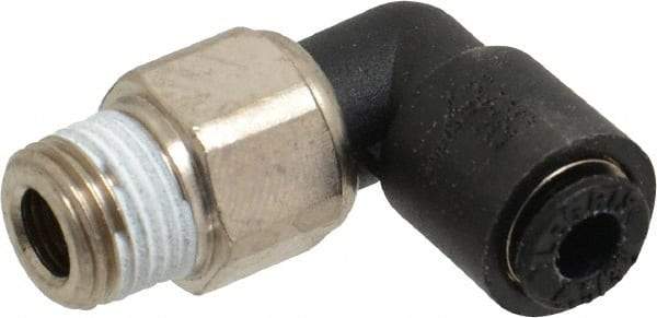 Legris - 4mm Outside Diam, 1/8 BSPT, Nylon Push-to-Connect Tube Male Swivel Elbow - 290 Max psi, Tube to Male BSPT Connection, Buna Nitrile O-Ring - Apex Tool & Supply