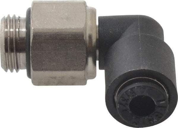 Legris - 4mm Outside Diam, 1/8 BSPP, Nylon Push-to-Connect Tube Male Swivel Elbow - 290 Max psi, Tube to Male BSPP Connection, Buna Nitrile O-Ring - Apex Tool & Supply