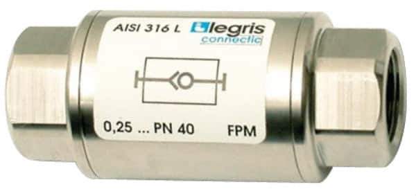 Legris - 1/8" Stainless Steel Check Valve - Unidirectional, FNPT x FNPT, 580 WOG - Apex Tool & Supply