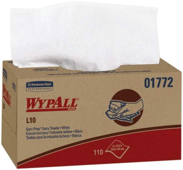 WypAll - Dry General Purpose Wipes - Pop-Up, 10-1/4" x 9" Sheet Size, White - Apex Tool & Supply