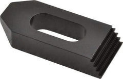 Jergens - 1/2" Stud, Low Carbon Steel, Plain Strap Clamp - 1/2" Travel, 2-1/2" OAL x 1-1/8" Wide x 1/2" High, Black Oxide Finish, Tapered Nose - Apex Tool & Supply