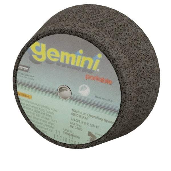 Norton - 6" Diam, 2" Overall Thickness, 16 Grit, Type 11 Tool & Cutter Grinding Wheel - Very Coarse Grade, Zirconia Alumina, P Hardness, 6,000 RPM - Apex Tool & Supply