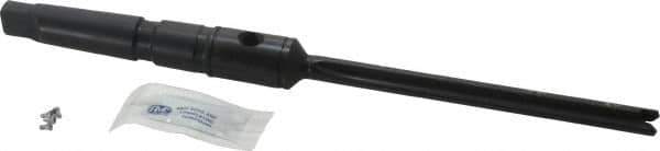 Allied Machine and Engineering - Series Y, 3/8 to 27/64" Diam, 2MT Taper Shank, Straight Flute Spade Drill - 4-3/8" Max Depth, 6-19/32" Body Length, 9-7/16" OAL, Extended Length, Through Coolant - Apex Tool & Supply
