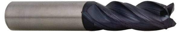 Accupro - 5/8", 4 Flute, Single End, Solid Carbide, Corner Chamfer End Mill - 3-1/2" OAL, Right Hand Flute, 1-5/8" LOC, Right Hand Cut - Apex Tool & Supply