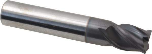 Accupro - 7/16", 4 Flute, Single End, Solid Carbide, Corner Chamfer End Mill - 2-1/2" OAL, Right Hand Flute, 9/16" LOC, Right Hand Cut - Apex Tool & Supply