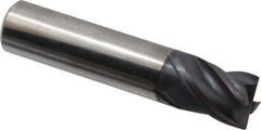 Accupro - 5/8", 4 Flute, Single End, Solid Carbide, Corner Chamfer End Mill - 3" OAL, Right Hand Flute, 3/4" LOC, Right Hand Cut - Apex Tool & Supply
