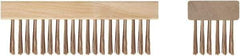 Ampco - 19 Rows x 6 Columns Bronze Scratch Brush - 7-1/4" OAL, 1-3/4" Trim Length, Wood Straight Handle - Apex Tool & Supply
