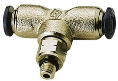 Alpha Technologies - 5/32" Outside Diam, 10-32 UNF, Nickel Plated Brass Push-to-Connect Male Branch Tee - 250 Max psi, Tube to Male Connection, Buna O-Ring - Apex Tool & Supply