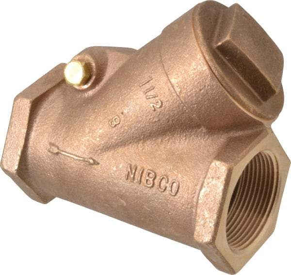 NIBCO - 1-1/2" Bronze Check Valve - Y-Pattern, FNPT x FNPT, 400 WOG - Apex Tool & Supply