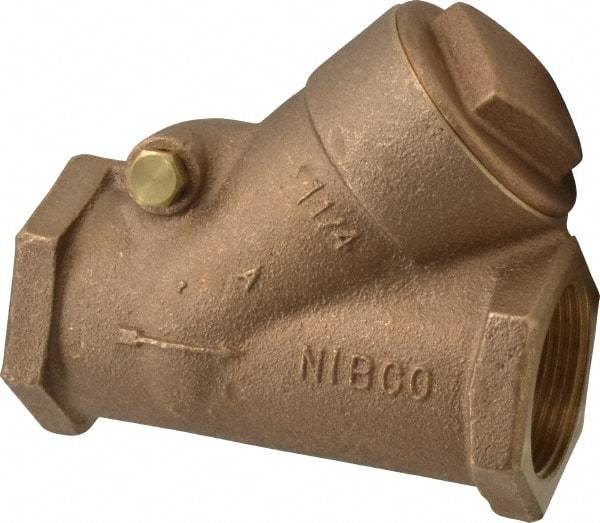NIBCO - 1-1/4" Bronze Check Valve - Y-Pattern, FNPT x FNPT, 400 WOG - Apex Tool & Supply