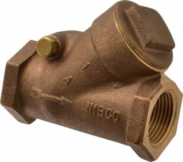 NIBCO - 1" Bronze Check Valve - Y-Pattern, FNPT x FNPT, 600 WOG - Apex Tool & Supply