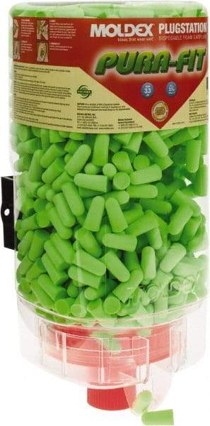 Moldex - Disposable Non-Refillable Earplug Dispenser with 33 dB Earplugs - Green Earplugs, 500 Pairs, Includes Mounting Bracket, Template & Hardware - Apex Tool & Supply