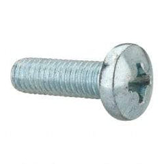 Value Collection - 3/8-16 UNC, 1-1/4" Length Under Head Phillips Drive Machine Screw - Pan Head, Grade 2 Steel, Zinc-Plated Finish, Without Washer - Apex Tool & Supply