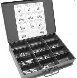 Alpha Technologies - 41 Piece, 3/8" ID Push to Connect Fitting Kit - 1/4 to 1/2 NPT, 3/8" Tube - Apex Tool & Supply