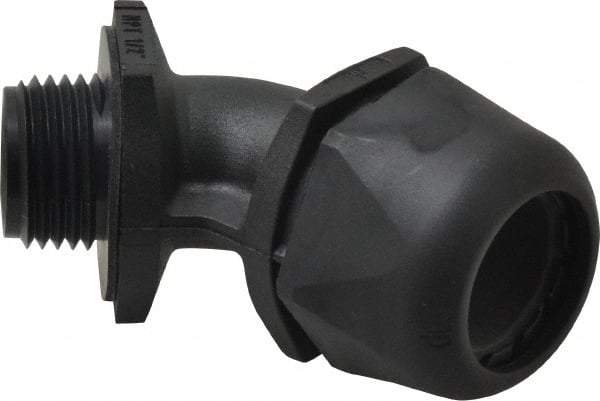 Murrplastik - 1/2" Trade, Nylon Compression Angled Liquidtight Conduit Connector - Noninsulated - Apex Tool & Supply