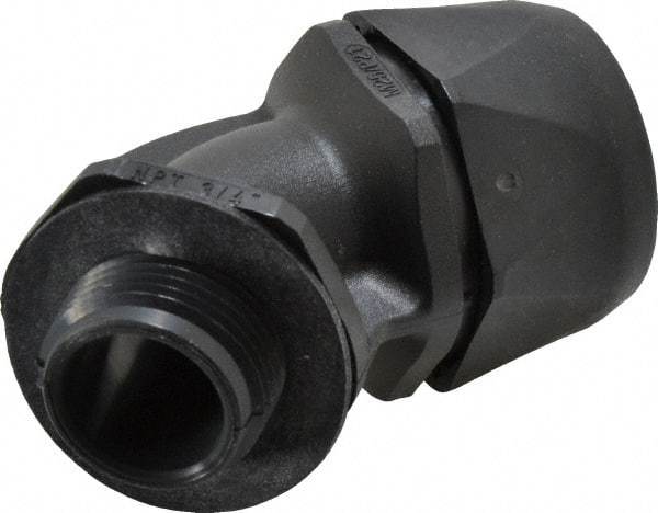 Murrplastik - 3/4" Trade, Nylon Compression Angled Liquidtight Conduit Connector - Noninsulated - Apex Tool & Supply
