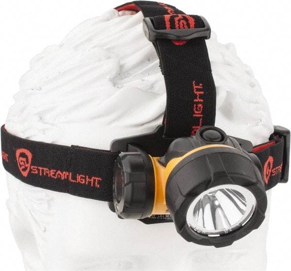 Streamlight - White LED Bulb, 150 Lumens, Hands-free Flashlight - Black, Yellow Plastic Body, 3 AAA Alkaline Batteries Included - Apex Tool & Supply