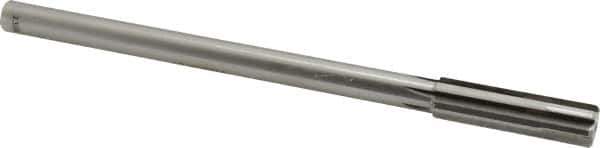 Made in USA - 0.535" Carbide-Tipped 6 Flute Chucking Reamer - Straight Flute, 7/16" Straight Shank, 2" Flute Length, 8" OAL - Apex Tool & Supply