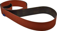 3M - 3" Wide x 132" OAL, 80 Grit, Ceramic Abrasive Belt - Ceramic, Medium, Coated, YF Weighted Cloth Backing, Wet/Dry, Series 777F - Apex Tool & Supply