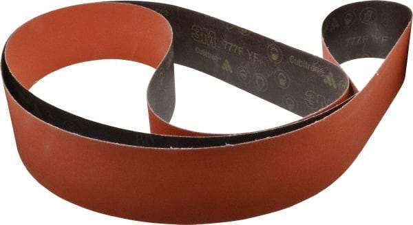 3M - 4" Wide x 132" OAL, 80 Grit, Ceramic Abrasive Belt - Ceramic, Medium, Coated, YF Weighted Cloth Backing, Wet/Dry, Series 777F - Apex Tool & Supply