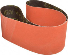 3M - 6" Wide x 60" OAL, 60 Grit, Ceramic Abrasive Belt - Ceramic, Medium, Coated, YF Weighted Cloth Backing, Wet/Dry, Series 777F - Apex Tool & Supply