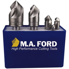 M.A. Ford - 5 Piece, 1/4 to 3/4" Head Diam, 120° Included Angle, Single End Countersink Set - Apex Tool & Supply