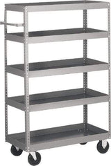 Quantum Storage - 1,000 Lb Capacity, 48" Wide x 18" Long x 57" High Shelf Cart - 5 Shelf, Steel - Apex Tool & Supply